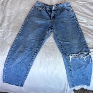 Distressed Blue Jeans